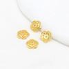 Cor cobre puro preservando a cor ouro 14K18K preservando a cor porta-flores capa de flor porta-miçangas material para pulseira de miçangas soltas acessórios DIY feitos à mão C02