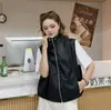 Colete de couro PU com gola alta e cordão estilo coreano para outono inicial novo para mulheres 2026 primavera e outono novo sem mangas com zíper justo moderno