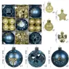Novas Bolas de Natal Transfronteiriças, Bolas de Decoração de Natal, 35 Peças Coloridas Galvanizadas, Decorações para Árvore de Natal, Enfeites Pendurados Fabricante