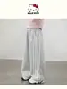 Pantalones de Chándal para Niña Otoño e Invierno 2025 Nuevos con Ribete de Encaje Empalmado Forrados de Felpa Pantalones de Pierna Ancha para Niños Venta al por Mayor
