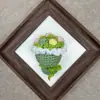 Mini Ramo de Tejido de Lana Hecho a Mano Colgante de Flor de Mano Muñeca de Algodón Crochetada Accesorios DIY Material para Llavero