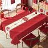 Mantel de boda rojo, lavable, a prueba de aceite, impermeable, mantel de comedor, nueva cubierta festiva para mesa de té 2024, cubierta de compromiso