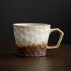 Taza Retro de Gres Hecha a Mano Japonesa Facetada Taza de Leche Arte Torneado al Horno Taza de Agua Sencilla Taza de Café Hecha a Mano