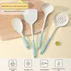 Espátula de Silicone, Conjunto de Colheres Resistentes a Altas Temperaturas Específicas para Panelas Antiaderentes, Colher de Sopa de Grau Alimentício, Escorredor, Conjunto de Três Peças de Utensílios de Cozinha