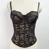 Body Camisola com Renda Estilo Garota Picante Europeu e Americano Feminino de Alta Qualidade para Usar por Cima Sutiã Push-up com Barbatanas