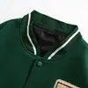 Amazon Transfronterizo Nuevo Europeo y Americano Color Contraste Estampado Costuras Suelto Todo Combinable Chaqueta Traje de Béisbol PG5615