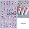 Adesivos de nail art quentes transfronteiriços ins primavera novo relevo tridimensional pintado à mão cor flor de pessegueiro borboleta decalque de unha