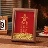Oración Taoísta para un Feliz Año Nuevo con Buenos Significados Auspiciosos, Marco de Caligrafía Hecho a Mano, Pintura Decorativa para Estudio, Adorno de Escritorio Regalo