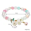 Pulsera Joyería Estilo Nacional, Pulsera Flor de Lirio del Valle Estilo Chino, Cuentas de Buda Tapa de Leche, Pulsera Flor Explosión, Cuentas Redondas de 10 mm, Pulsera de Perlas de Imitación