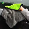 Fábrica de toallas para lavado de autos al por mayor vellón de coral 45*38 toalla para auto absorbente limpia seca auto toalla de doble cara para quitar polvo