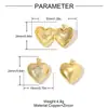 Colgante de caja de fotos europea y americana, se puede abrir y cerrar para guardar fotos, colgante de collar de cobre con circonita en forma de corazón y pentagrama para mujer