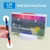 Amazon Shein Temu Marcadores de Ponta Macia, Múltiplas Especificações, Canetas de Cor Artística Laváveis para Crianças, Canetas de Aquarela de Ponta Dupla