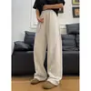 Atacado de Fábrica Estilo Americano Bordado Dividido Barra Curva Calça de Moletom Masculina Outono Marca Tendência Peso Pesado Sensação Solta Casual Calça Esportiva