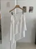 Saia Midi Midi de Renda Irregular com Babados Cintura Alta Emagrecedora Linha A Atacado 8260