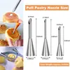 Venta Directa de Fábrica de Boquillas para Manga Pastelera de Acero Inoxidable 304 Sin Costura, Boquillas para Decorar Galletas con Forma de Hoja, Herramientas de Repostería y Boquillas Trenzadas