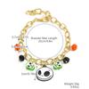 Set de Pulseras Transfronterizas Más Vendido en Amazon Cuentas de Arroz Calabaza Naranja Calavera Colgante Pulsera de Cuentas de Halloween