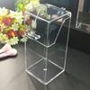 Caixa de armazenamento cosmético quadrilateral com tampa à prova de poeira, tubo para pincéis, caixa transparente para acabamento de pincéis de maquiagem de mesa, caixa para pincéis de sobrancelha