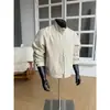 Chaqueta Retro Estilo Old Money con Cuello Alto tipo Lino para Hombre Talla Grande Marca de Moda Primavera/Otoño 2026 Chaqueta Transpirable para el Trabajo
