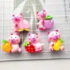 Accesorios de Resina Fruta Rosa Luminosa Bala Pegamento Cremoso DIY Funda para Teléfono Móvil Cuerda para Pasador Flor para Zapato Llavero Colgante