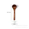 Pá Colher de Madeira Laqueada Antiga Ke Mu Doméstica de Cabo Longo Colher Grande para Óleo Colher para Fondue Colher para Mingau Utensílios de Mesa Resistentes a Altas Temperaturas