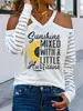 Tienda independiente de comercio electrónico transfronterizo Shopify Amazon nuevo girasol hombros descubiertos Camiseta para mujer - en stock