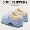 Pantuflas ECAC Impermeables con Forro de Piel para Mujer Otoño/Invierno 2026 Calzado de Exterior Moda Sencillo Acolchadas con Algodón Espeso