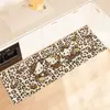Felpudo de Cocina Hello Kitty con Estampado de Leopardo Retro, Absorbente de Agua, Absorbente de Aceite, Libre de Mantenimiento, Felpudo Antideslizante, Felpudo Doméstico de Tierra de Diatomeas