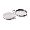 Aço inoxidável interno 6-30 mm suporte de gema de tempo anel de cruz de soldagem bacia redonda suporte de pingente de círculo único acessórios de joias faça você mesmo