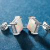 Aretes Transfronterizos de Ópalo Cuadrado Nuevo Cobre Chapado en Oro Real Ópalo Kyocera de Alta Calidad Joyería de Fábrica en Stock