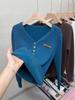 Suéter de una pieza con cuello en V de terciopelo y forro polar para mujer, camisa base, suéter interior cálido y grueso de corte ajustado para otoño e invierno.