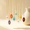 Bestseller transfronterizo de Amazon: Colgante de imitación de piedra natural con ojo de circonita y diseño de gota de agua, con delicados adornos de circonita, un collar moderno y único