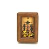 Marco de Fotos de Madera Maciza con Ensambles de Caja y Espiga, Color Nogal, Sándalo Dorado, Esquinas Redondeadas, Pulido, Soporte para Fotos Mini de 3 Pulgadas, Regalo de Negocio 3D