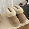 Botas de Neve Integradas de Pele de Ovelha Sangpo Transfronteiriças Novo Modelo 2025 Tatzler Sapatos de Algodão com Solado Grosso para Mulheres Botas de Lã de Couro Genuíno