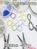 Accesorios Completos Kit de Materiales para Manualidades DIY Posicionadores Cuentas Hombre Perezoso Cadena para Teléfono Móvil Doble Círculo Material Versión Mejorada Cable de Acero