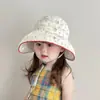 Chapéu de Sol Infantil, Estilo Verão Fino, Aba Larga, Proteção UV, Chapéu de Topo Aberto, Chapéu de Sol Fofo Estilo Coreano para Bebês Meninas