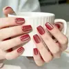 Unhas Postiças Francesas Feitas à Mão Produto Acabado Gelo Translúcido Estilo Novo Transfronteiriço Mais Vendido Desejo Puro Clareamento Toque de Luxo Laço Destacável