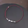 Pulseira de Corda Vermelha com Contas Redondas Ruyi em Prata de Lei 925 para Mulheres Simples Novo Design Chinoiserie Versátil Joia de Mão Personalizada B6885