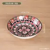Plato para Té y Snacks de Cerámica Esmaltada Estilo Étnico Plato Pequeño para Snacks de Frutos Secos para el Hogar Plato Pequeño para Snacks de Té de la Tarde Plato Pequeño para Salsas