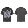Saint Vintage Streetwear Americano Camiseta Holgada Vtg de Manga Corta para Hombre Camiseta Estampada Letra Retrato Camiseta Street
