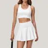 Conjunto de shorts atléticos y top tipo tank de estilo europeo y americano transfronterizo, exportación de Amazon, conjunto de dos piezas de verano para yoga, running y fitness para mujer