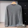 [100% Caxemira Pura] Novo Suéter Masculino de Tricô Espesso com Fio de Padrão Especial, Base Casual para Negócios