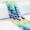 Cristal Natural Fluorita Colorida Cuentas Sueltas Accesorios para Joyería DIY Cuentas Redondas Semiacabadas Pulsera de Cuentas Sueltas Naturales de Alta Gama