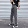 Jeans Cinza Fumaça Retrô Estilo Americano High Street Ins Feminino Primavera 2023 Solto Emagrecedor Reto Tendência