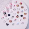 Decoraciones populares para uñas estilo caricatura japonesa con temática de gato KT, pequeños accesorios de resina, aretes DIY, pinzas para el cabello y accesorios para uñas, al por mayor