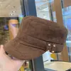 Chapéu de Equitação Retrô de Camurça com Topo Reto para Mulheres, Moda Casual Outono/Inverno, Chapéu Bico de Pato Emagrecedor, Chapéu Elegante de Pintor