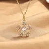 Nueva Moda Diamante Flash Circonita Flor Colgante Mujeres Alta Gama Lujo Ligero Camelia Collar Nicho Elegante Cadena Clavicular