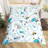 Funda nórdica con estampado de camión beige de dibujos animados transfronterizo, traje de dinosaurio kawaii, ropa de cama para dormitorio al por mayor