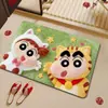 Alfombra decorativa de dibujos animados de Shin-chan, absorbente de agua, secado rápido, resistente al desgaste, tapete de suelo de tierra de diatomeas, se puede cortar a medida, fácil de mantener, tapete antideslizante para pies