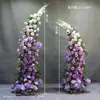 Adereços de Casamento: Arco Floral em Forma de Chifre, Cenário de Palco, Painel Curvo Pronto para Casamento ao Ar Livre