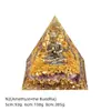 Pirâmide de Bola de Cristal Natural 5/6/8cm Ornamento de Mesa Chakra Cascalho Colorido Pirâmide de Resina Epóxi